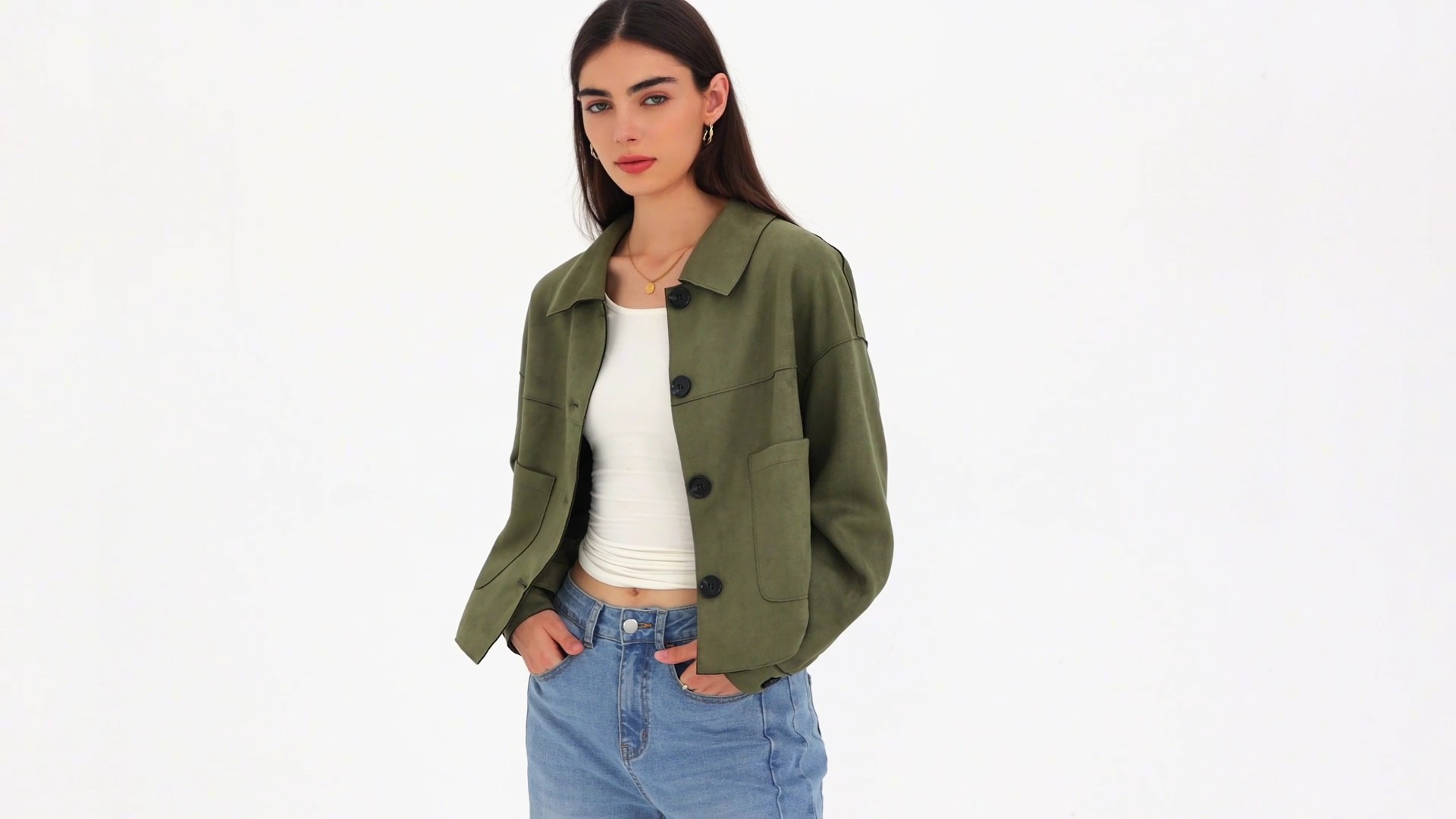 Amazon.com: PRETTYGARDEN Women's Faux Suede Lightweight Cropped